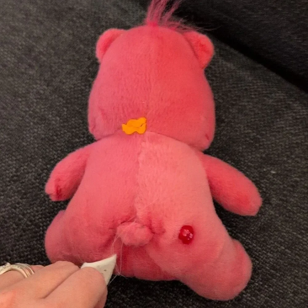 Vintage 2004 Care Bears Secret Bear Plush 8” Pink Heart Lock Belly Y2K